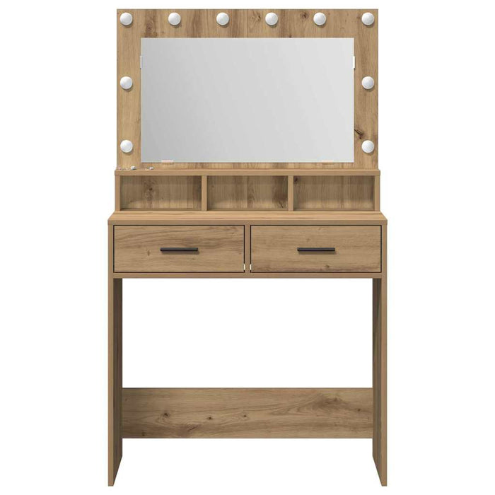 Masă de Machiaj Stejar Artizanal 79 x 41 x 135 cm Lemn compozit - WALTI WALTI