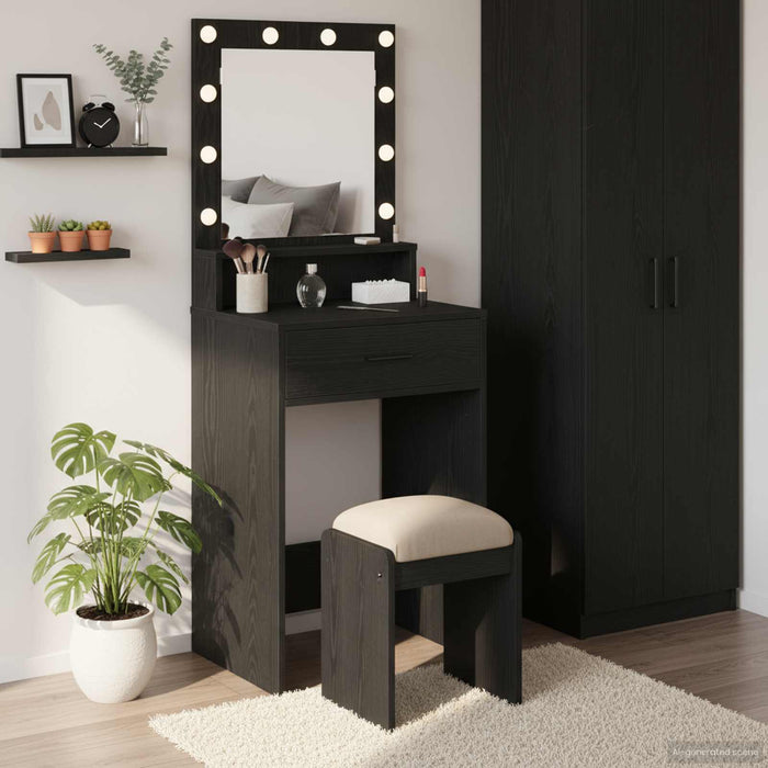 Masă de Machiaj Stejar Negru 50 x 41 x 135 cm Lemn compozit - WALTI WALTI