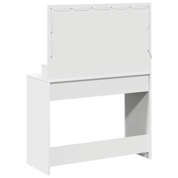 Masă de Machiaj cu raft Alb 100 x 41 x 135 cm Lemn compozit - WALTI WALTI