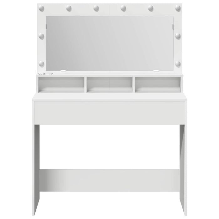 Masă de Machiaj cu raft Alb 100 x 41 x 135 cm Lemn compozit - WALTI WALTI