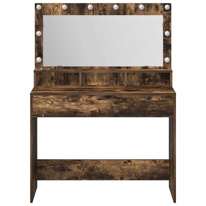 Masă de Machiaj Stejar fumuriu 100 x 41 x 135 cm Lemn compozit - WALTI WALTI