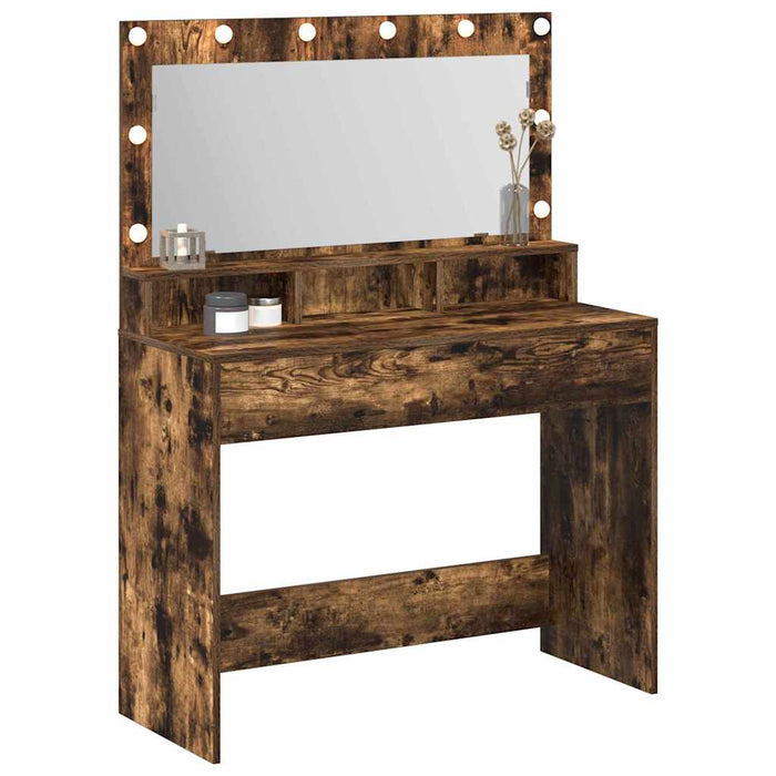 Masă de Machiaj Stejar fumuriu 100 x 41 x 135 cm Lemn compozit - WALTI WALTI