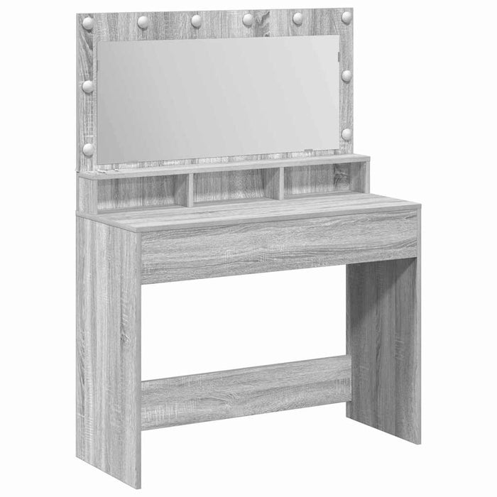 Masă de Machiaj Gri Sonoma 100 x 41 x 135 cm Lemn compozit - WALTI WALTI