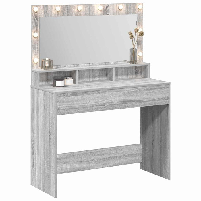 Masă de Machiaj Gri Sonoma 100 x 41 x 135 cm Lemn compozit - WALTI WALTI