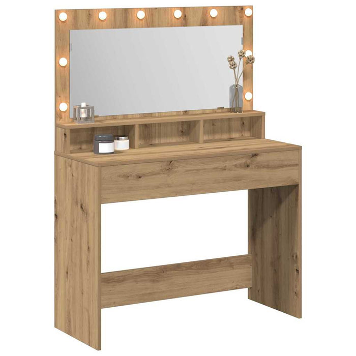 Masă de Machiaj cu raft Stejar Artizanal 100 x 41 x 135 cm - WALTI WALTI