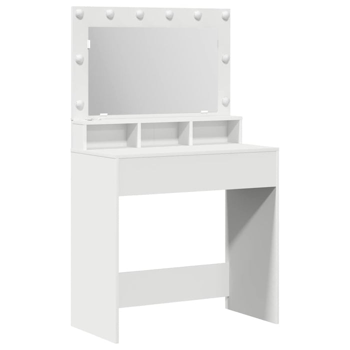 Masă de Machiaj cu raft Alb 75,5 x 41 x 135 cm Lemn compozit - WALTI WALTI