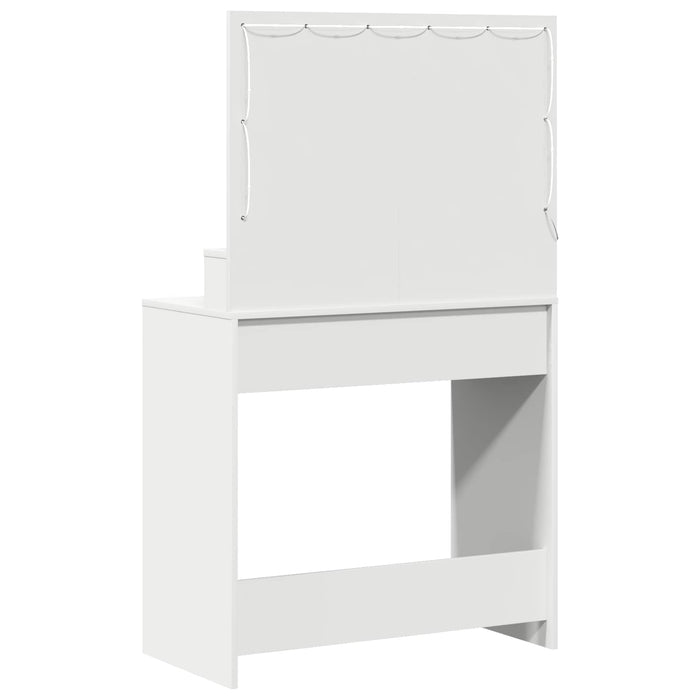 Masă de Machiaj cu raft Alb 78,5 x 41 x 135 cm Lemn compozit WALTI