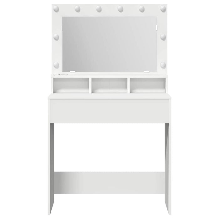 Masă de Machiaj cu raft Alb 75,5 x 41 x 135 cm Lemn compozit - WALTI WALTI