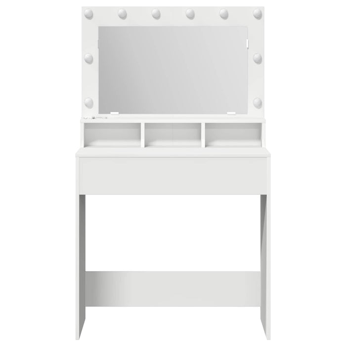 Masă de Machiaj cu raft Alb 78,5 x 41 x 135 cm Lemn compozit WALTI