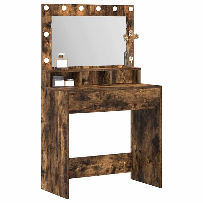Masă de Machiaj Stejar fumuriu 75,5 x 41 x 135 cm Lemn compozit - WALTI WALTI
