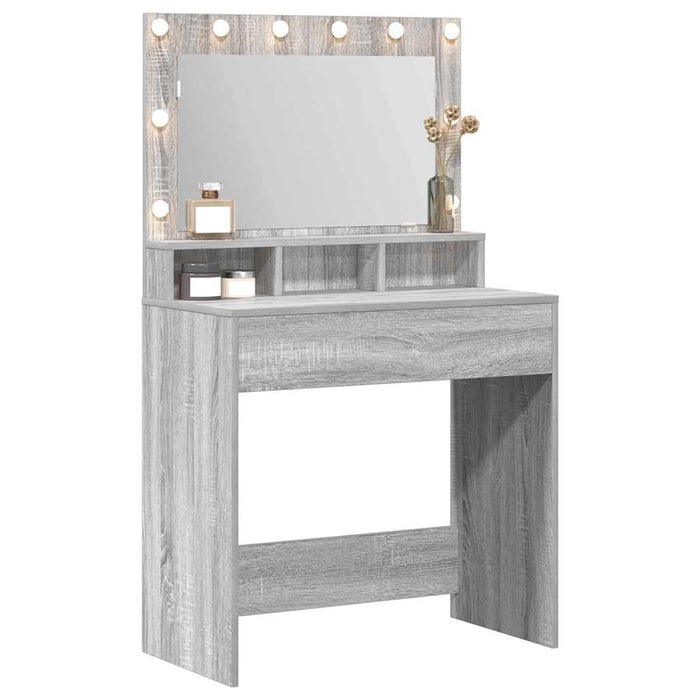 Masă de Machiaj Gri Sonoma 75,5 x 41 x 135 cm Lemn compozit - WALTI WALTI