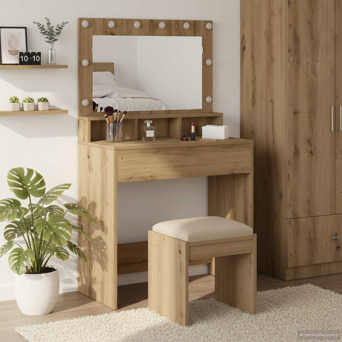 Masă de Machiaj cu raft Stejar Artizanal 75,5 x 41 x 135 cm - WALTI WALTI