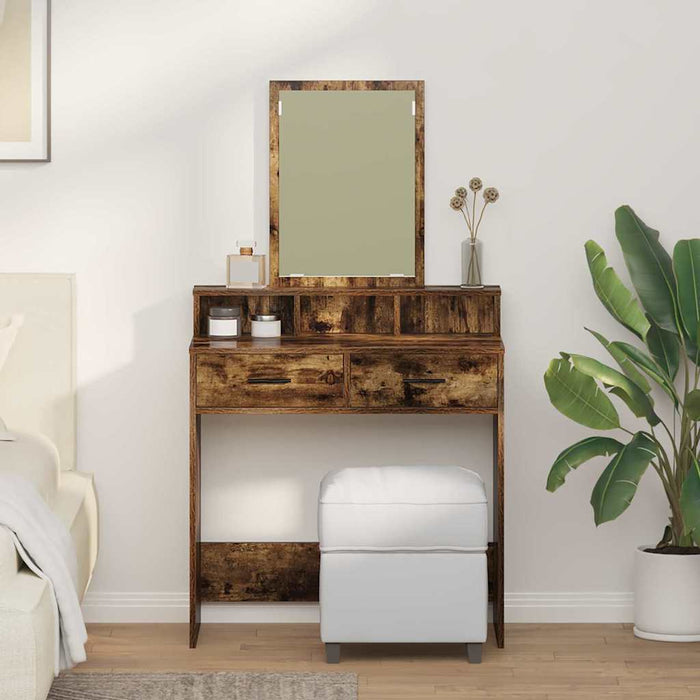 Masă de Machiaj Stejar fumuriu 79 x 41 x 140 cm Lemn compozit - WALTI WALTI