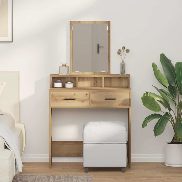 Masă de Machiaj Stejar Artizanal 79 x 41 x 140 cm Lemn compozit - WALTI WALTI
