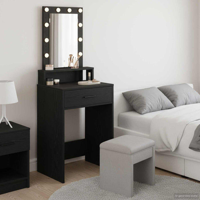 Masă de Machiaj cu sertar Negru 50 x 41 x 140 cm Lemn compozit - WALTI WALTI