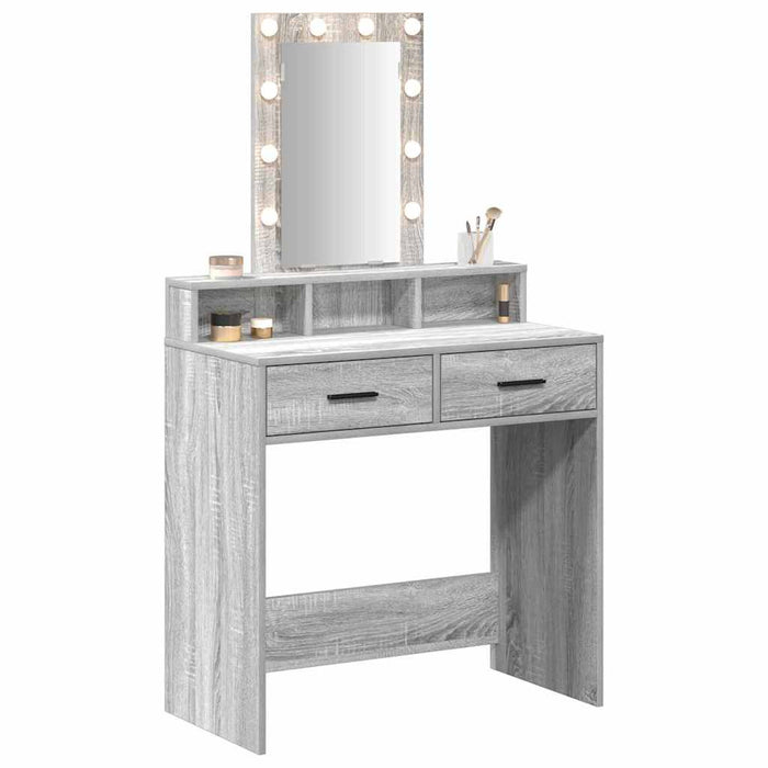 Masă de Machiaj cu sertar Gri 79 x 41 x 140 cm Lemn compozit - WALTI WALTI
