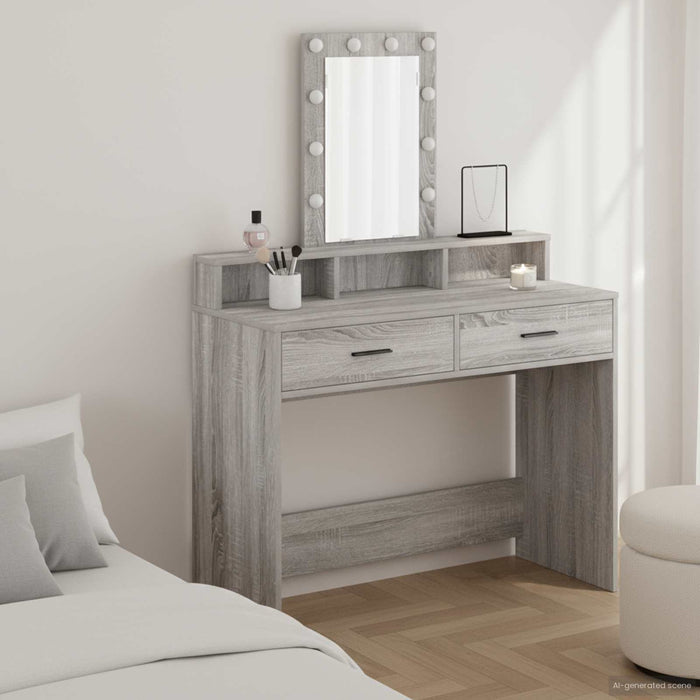 Masă de Machiaj cu sertar Gri 100 x 41 x 140 cm Lemn compozit - WALTI WALTI