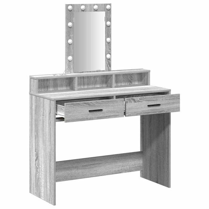 Masă de Machiaj cu sertar Gri 100 x 41 x 140 cm Lemn compozit - WALTI WALTI