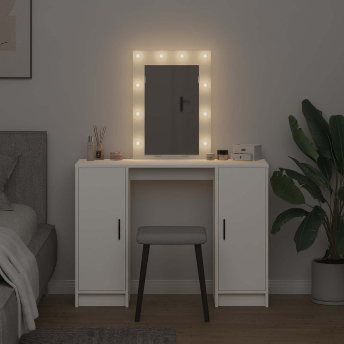Masă de Machiaj cu ușă Alb 102 x 33 x 135 cm Lemn compozit - WALTI WALTI