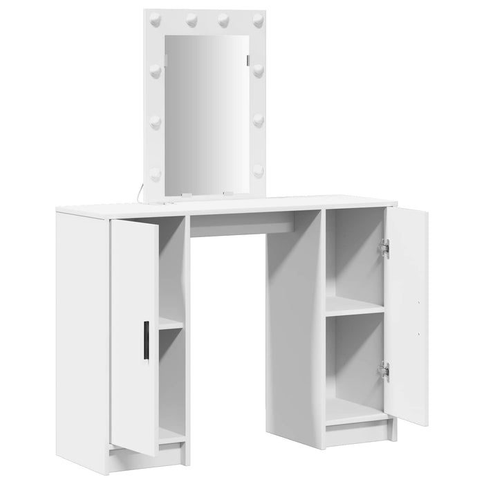 Masă de Machiaj cu ușă Alb 102 x 33 x 135 cm Lemn compozit - WALTI WALTI