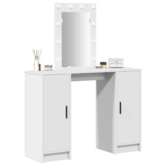 Masă de Machiaj cu ușă Alb 102 x 33 x 135 cm Lemn compozit - WALTI WALTI