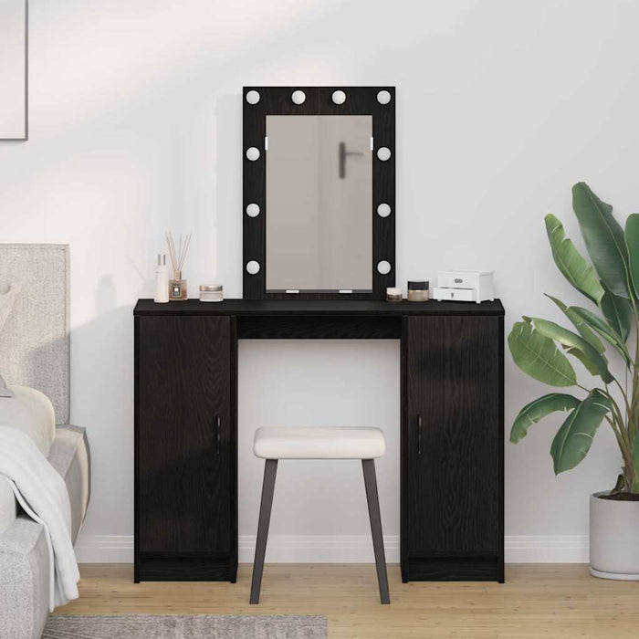 Masă de Machiaj cu ușă Negru 102 x 33 x 135 cm Lemn compozit - WALTI WALTI