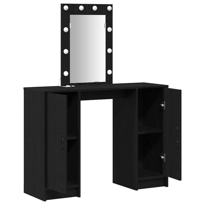 Masă de Machiaj cu ușă Negru 102 x 33 x 135 cm Lemn compozit - WALTI WALTI