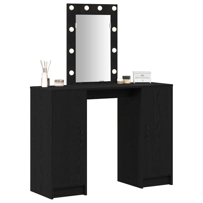 Masă de Machiaj cu ușă Negru 102 x 33 x 135 cm Lemn compozit - WALTI WALTI