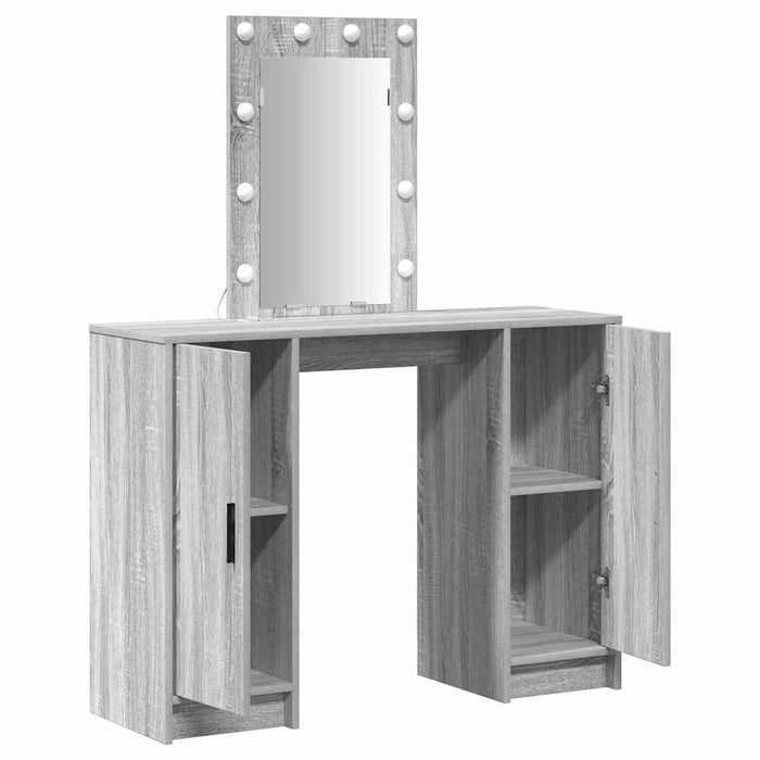 Masă de Machiaj cu ușă Gri 102 x 33 x 135 cm Lemn compozit - WALTI WALTI