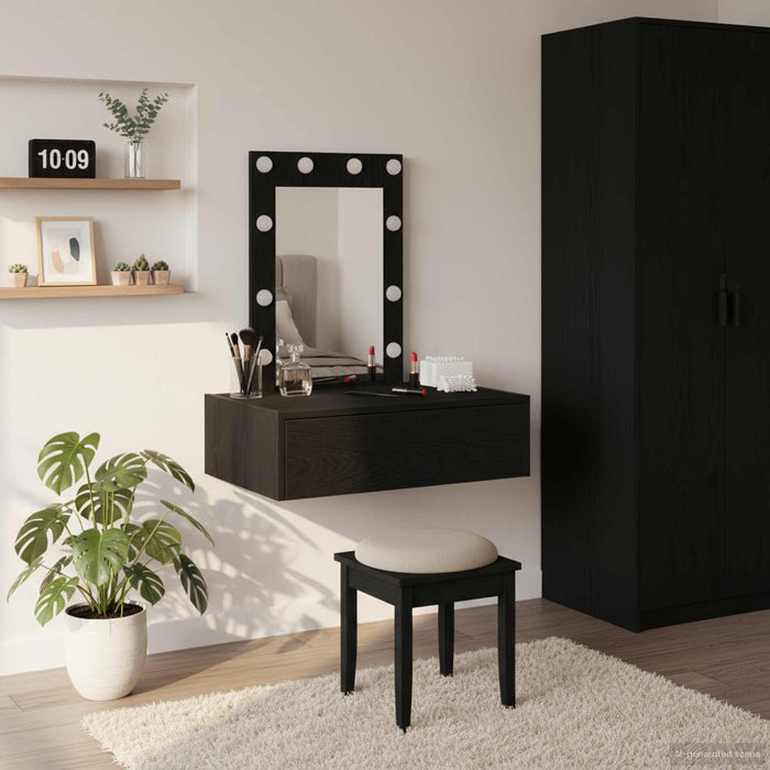 Masă de Machiaj cu sertar Negru 60 x 40 x 70 cm Lemn compozit - WALTI WALTI