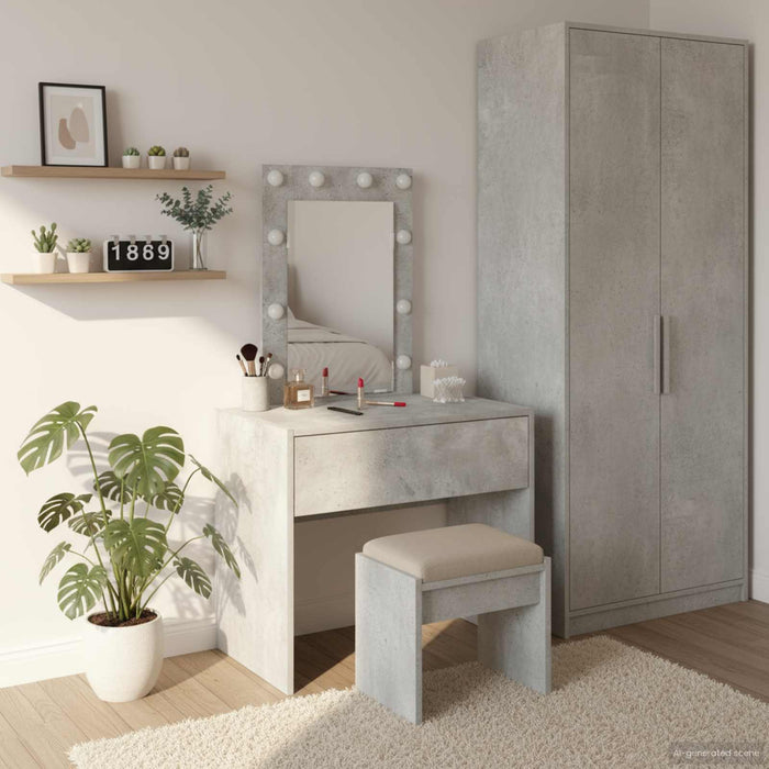 Masă de Machiaj cu sertar Gri 60 x 40 x 70 cm Lemn compozit - WALTI WALTI