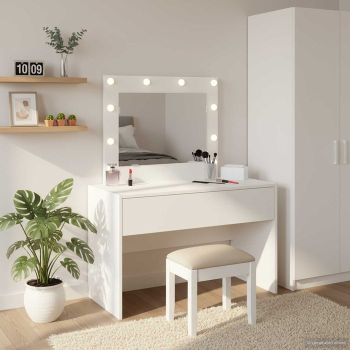 Masă de Machiaj cu sertar Alb 83 x 40 x 70 cm Lemn compozit - WALTI WALTI