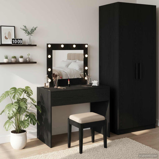 Masă de Machiaj cu sertar Negru 83 x 40 x 70 cm Lemn compozit - WALTI WALTI