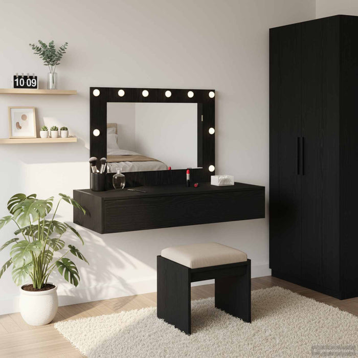 Masă de Machiaj cu sertar Negru 100 x 40 x 70 cm Lemn compozit - WALTI WALTI