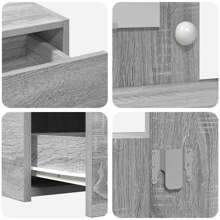 Masă de Machiaj cu sertar Gri 100 x 40 x 70 cm Lemn compozit - WALTI WALTI