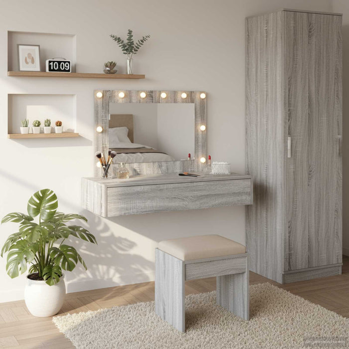 Masă de Machiaj cu sertar Gri 100 x 40 x 70 cm Lemn compozit - WALTI WALTI