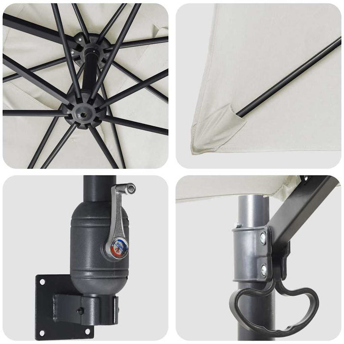 Parasol de Grădină Bej, Negru 248.5 x 247.5 x 160 cm - WALTI WALTI