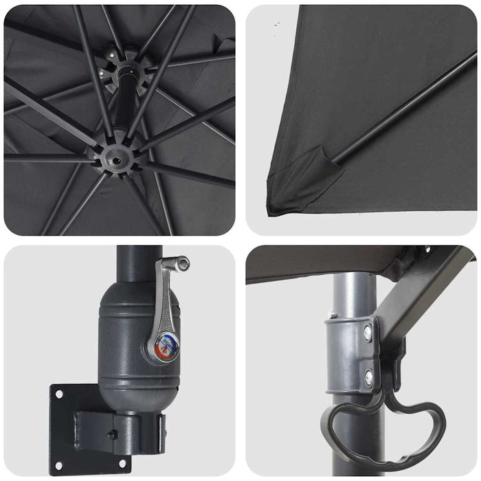 Parasol de Grădină Antracit, Negru 248.5 x 247.5 x 160 cm - WALTI WALTI