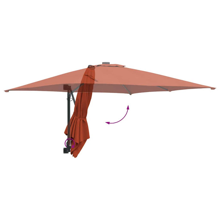 Parasol de Grădină Roșu, Negru 248.5 x 247.5 x 160 cm - WALTI WALTI