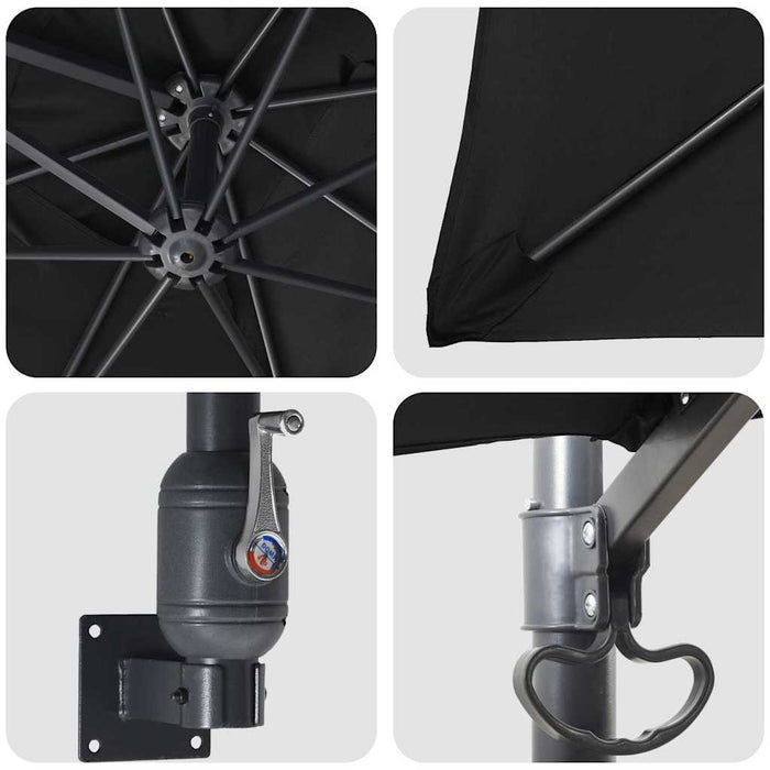 Parasol de Grădină Negru, Negru 248.5 x 247.5 x 160 cm - WALTI WALTI