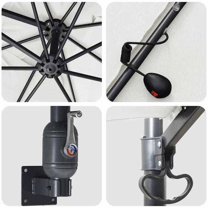 Parasol de Grădină Nisipiu 248.5 x 247.5 x 160 cm țesătură - WALTI WALTI