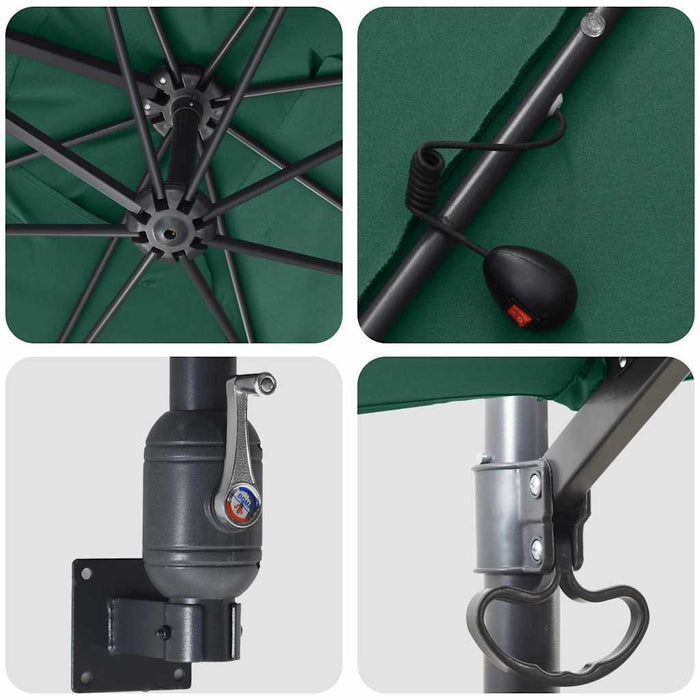 Parasol de Grădină Verde 248.5 x 247.5 x 160 cm țesătură - WALTI WALTI