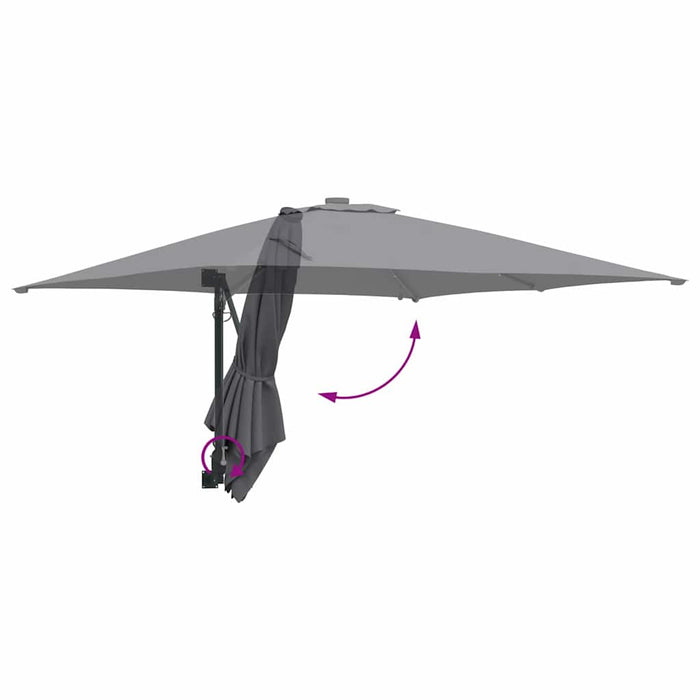 Parasol de Grădină Antracit 248.5 x 247.5 x 160 cm țesătură - WALTI WALTI