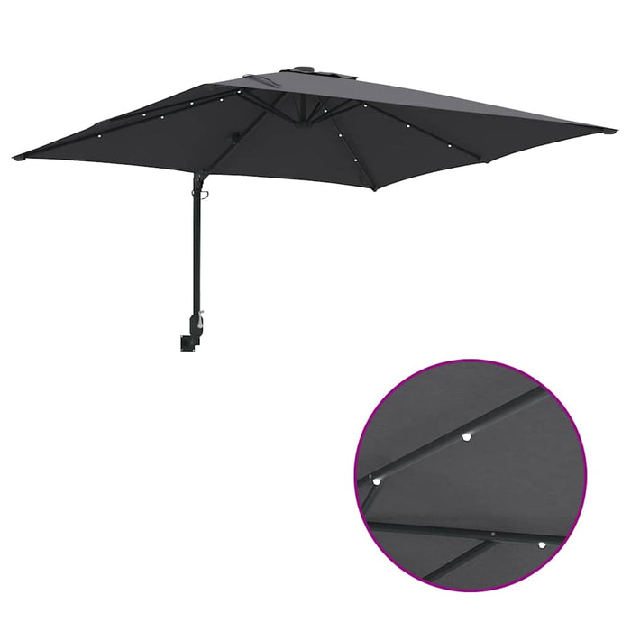 Parasol de Grădină Antracit 248.5 x 247.5 x 160 cm țesătură - WALTI WALTI