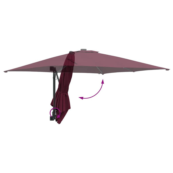 Parasol de Grădină Roșu bordo 248.5 x 247.5 x 160 cm țesătură - WALTI WALTI