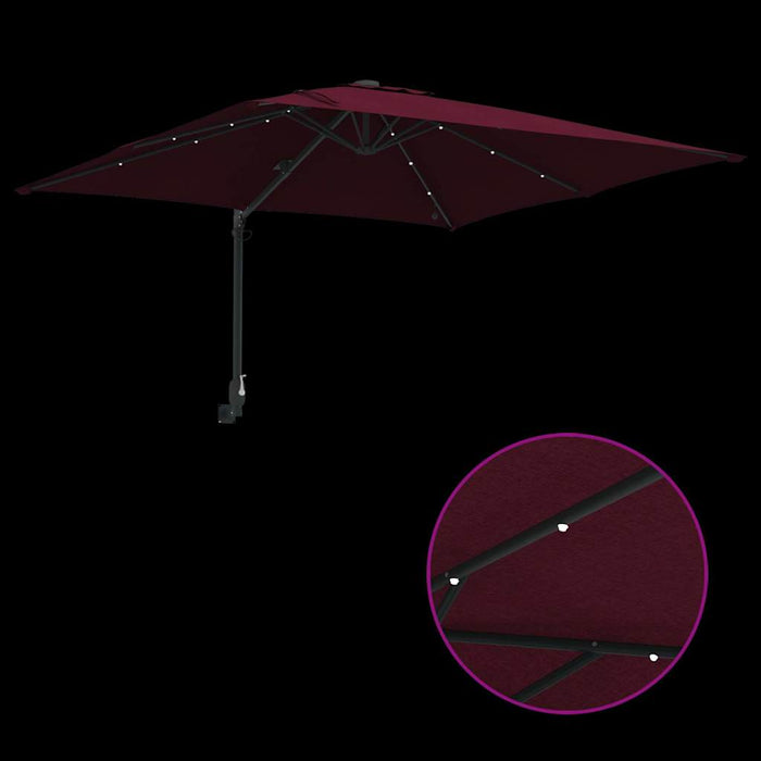Parasol de Grădină Roșu bordo 248.5 x 247.5 x 160 cm țesătură - WALTI WALTI