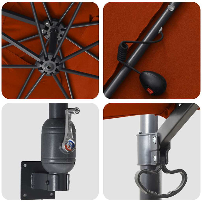 Parasol de Grădină Terracota 248.5 x 247.5 x 160 cm țesătură - WALTI WALTI