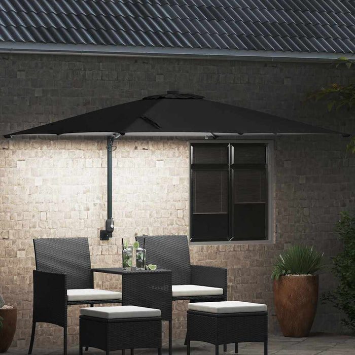 Parasol de Grădină Negru 248.5 x 247.5 x 160 cm țesătură - WALTI WALTI