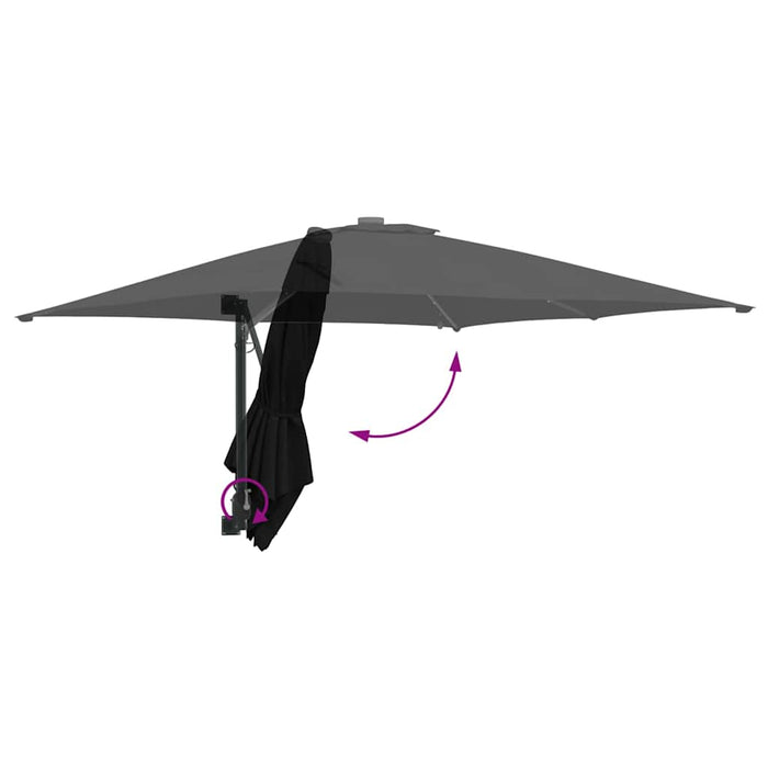 Parasol de Grădină Negru 248.5 x 247.5 x 160 cm țesătură - WALTI WALTI