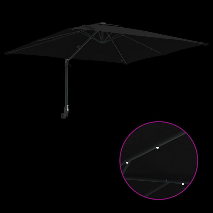 Parasol de Grădină Negru 248.5 x 247.5 x 160 cm țesătură - WALTI WALTI